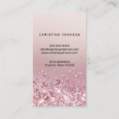 Carte De Visite parties scintillant en or faux rose logo (Dos)