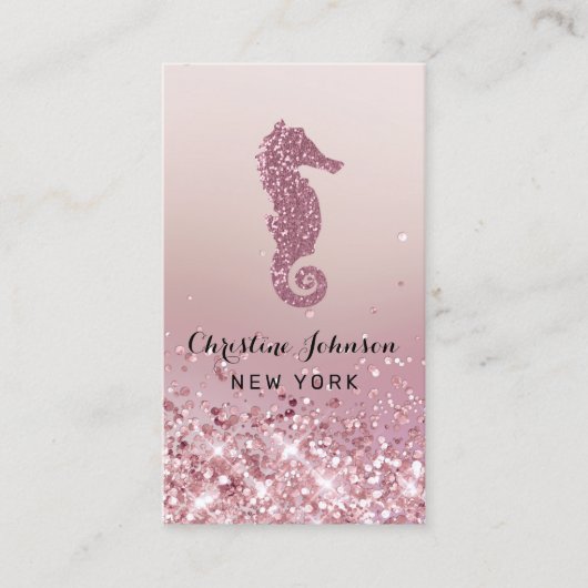 Carte De Visite parties scintillant en or faux rose logo (Devant)