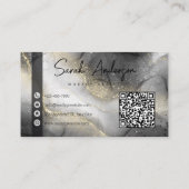 Carte De Visite Parties scintillant en or noir blanc personnalisé (Dos)