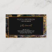 Carte De Visite Parties scintillant en or noir et blanc Marbre Aga (Dos)