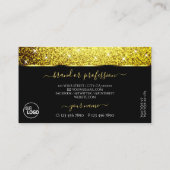 Carte De Visite Parties scintillant en or noir luxe Stars ajouter  (Dos)