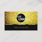 Carte De Visite Parties scintillant en or noir luxe Stars ajouter  (Devant)