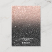 Carte De Visite parties scintillant en or noir rose (Dos)