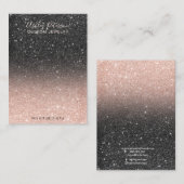 Carte De Visite parties scintillant en or noir rose (Devant / Derrière)