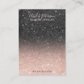 Carte De Visite parties scintillant en or noir rose (Devant)