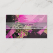 Carte De Visite Parties scintillant en or noir rose Brush moderne (Dos)