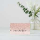 Carte De Visite parties scintillant en or rose de monogramme  en o (Debout devant)