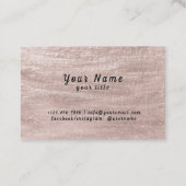 Carte De Visite Parties scintillant en or rose marbre noir vectori (Dos)