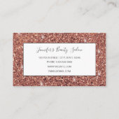 Carte De Visite parties scintillant en or rose Nom personnalisé    (Dos)