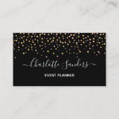 Carte De Visite Parties scintillant en or rose tendance confetti c (Devant)