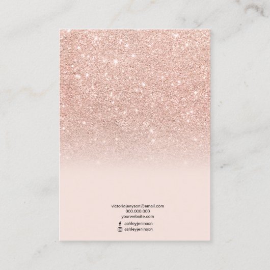 Carte De Visite Parties scintillant en or rose vierge présentoir à (Dos)