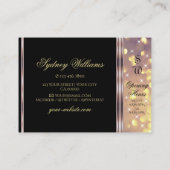 Carte De Visite Parties scintillant en or violet Monogramme Bordur (Dos)