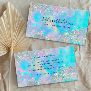 Carte De Visite Parties scintillant en pierre optique holographiqu