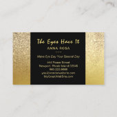 Carte De Visite *~* Parties scintillant en satin d'or Lashes Exten (Dos)