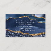Carte De Visite Parties scintillant en verre bleu Agate Mode Styli (Dos)