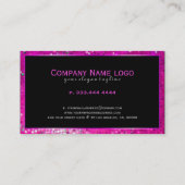 Carte De Visite Parties scintillant Et Éclats Noir Et Rose Moderne (Dos)