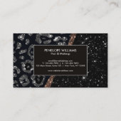 Carte De Visite Parties scintillant et Empreinte de léopard (Dos)