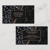 Carte De Visite Parties scintillant et Empreinte de léopard (Devant / Derrière)