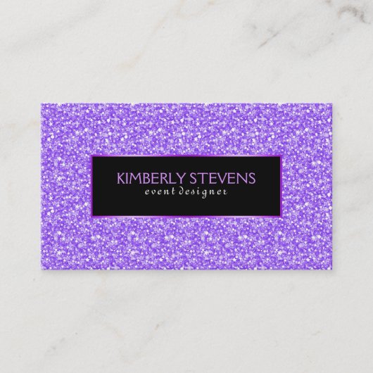 Carte De Visite Parties scintillant et étincelles violettes (Devant)