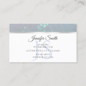 Carte De Visite Parties scintillant et initiales en perle fine ble (Dos)