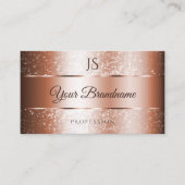 Carte De Visite Parties scintillant et initiales Rose de luxe (Devant)