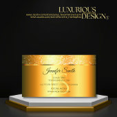 Carte De Visite Parties scintillant et initiaux brillants or orang