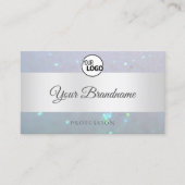 Carte De Visite Parties scintillant et logo de la perle fine et bl (Devant)