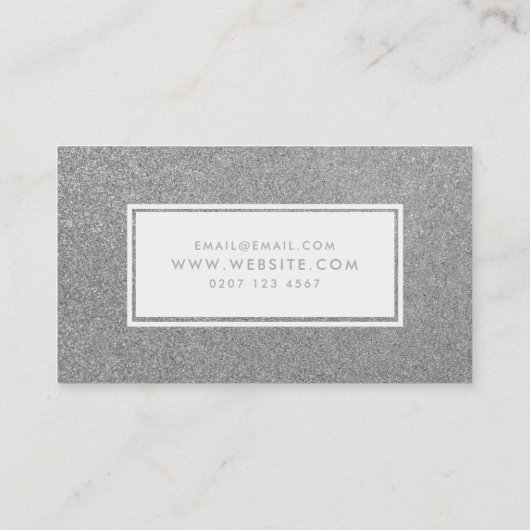 Carte De Visite Parties scintillant étincelante en argent Beauté M (Dos)