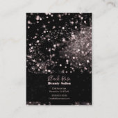 Carte De Visite Parties scintillant étincelante noire et rose (Dos)