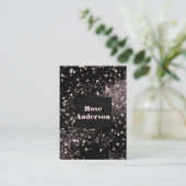 Carte De Visite Parties scintillant étincelante noire et rose (Debout devant)