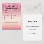 Carte De Visite Parties scintillant Eyelash Extension Consultation (Devant / Derrière)