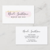 Carte De Visite PARTIES SCINTILLANT FAUX et logo de trait d'aquare (Devant / Derrière)