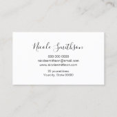 Carte De Visite PARTIES SCINTILLANT FAUX et logo de trait d'aquare (Dos)