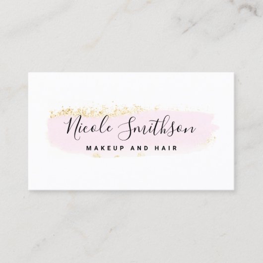 Carte De Visite PARTIES SCINTILLANT FAUX et logo de trait d'aquare (Devant)