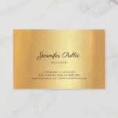 Carte De Visite Parties scintillant Faux Gold Script à main Élégan (Dos)