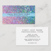 Carte De Visite Parties scintillant Faux Iridescente (Devant / Derrière)