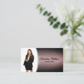 Carte De Visite Parties scintillant Faux Noir Personnalisé Photo P (Debout devant)