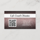 Carte De Visite Parties scintillant Faux Noir Personnalisé Photo P (Dos)