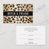 Carte De Visite Parties scintillant faux or luxe leopard Référence (Devant / Derrière)