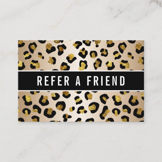 Carte De Visite Parties scintillant faux or luxe leopard Référence (Devant)