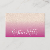Carte De Visite Parties scintillant féminine rose gras (Devant)