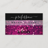 Carte De Visite Parties scintillant Flashy Black Rose Purple Spark (Devant)