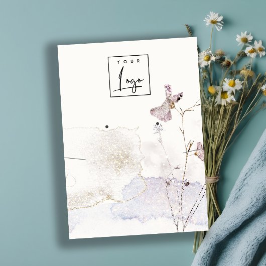 Carte De Visite Parties scintillant Fleurs Pressées Collier Elevag