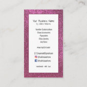 Carte De Visite Parties scintillant Florale Turquoise rose Etsy Ac (Dos)