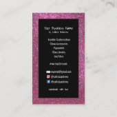 Carte De Visite Parties scintillant Florale Turquoise rose Etsy Ac (Dos)