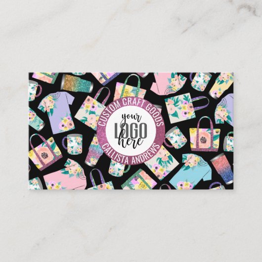 Carte De Visite Parties scintillant Florale Turquoise rose Etsy Ac (Devant)