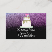 Carte De Visite Parties scintillant Foil Mariage Gâteau Niveau Bou (Devant)