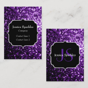 Carte De Visite Parties scintillant foncé violet faux brillant sci