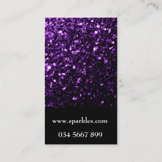 Carte De Visite Parties scintillant foncé violet faux brillant sci (Dos)