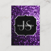 Carte De Visite Parties scintillant foncé violet faux brillant sci (Dos)